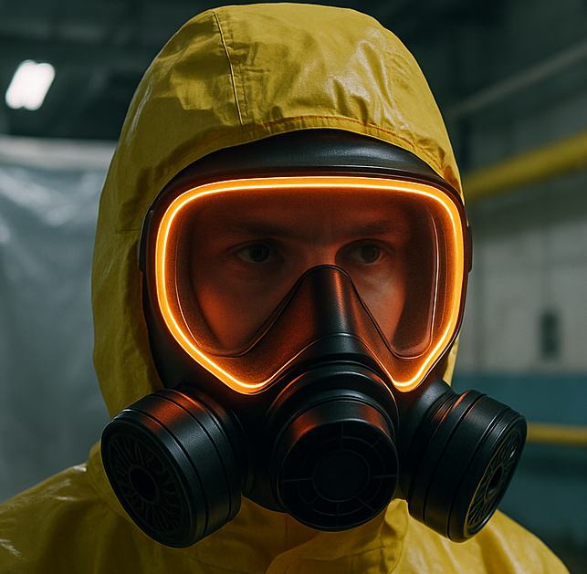 Protective suit with facemask